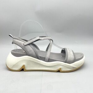 Ecco Womens 10 Chunky Sandals Shoes Gray Platform Sport Strappy‎ Outdoor Comfort